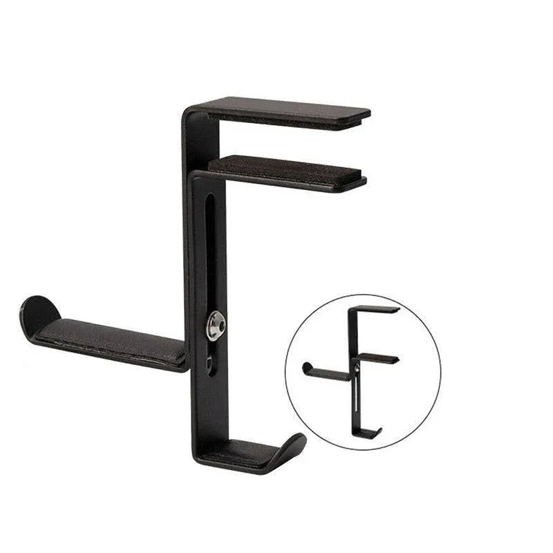 Metal Earphone Headset Desks Display Stand Hanger Holder Headphone Bracket Hook - Black
