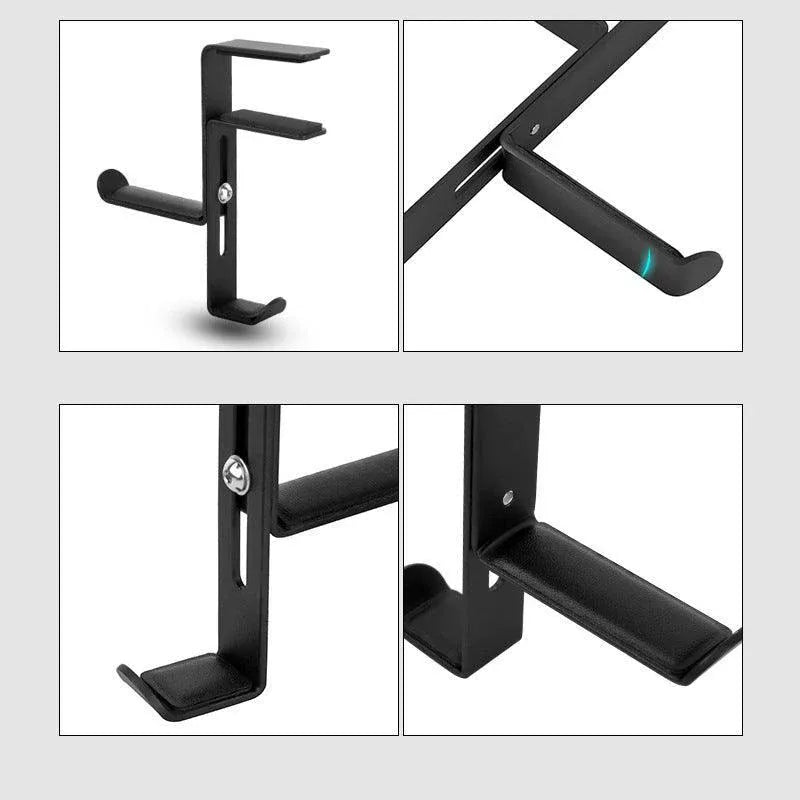 Metal Earphone Headset Desks Display Stand Hanger Holder Headphone Bracket Hook - Black