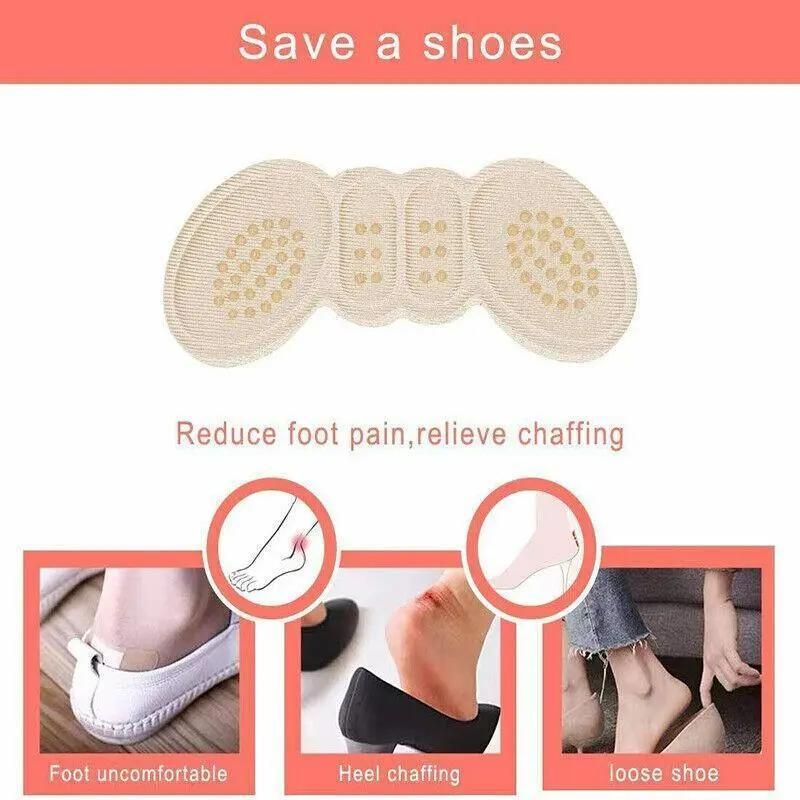 1Pair Thin Heel Insole Heel Protectors Heel Pads Shoe Liner Shoe Inserts Heel Grip - Apricot