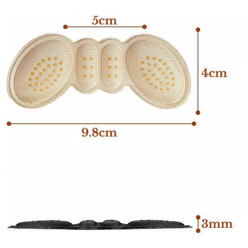 1Pair Thin Heel Insole Heel Protectors Heel Pads Shoe Liner Shoe Inserts Heel Grip - Black