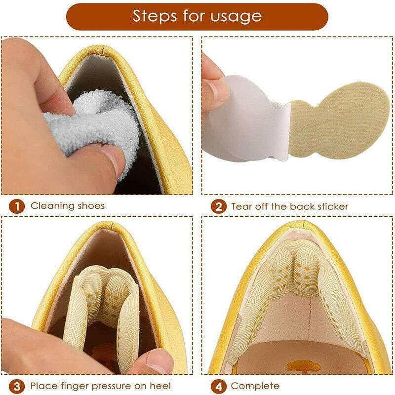 1Pair Thin Heel Insole Heel Protectors Heel Pads Shoe Liner Shoe Inserts Heel Grip - Black