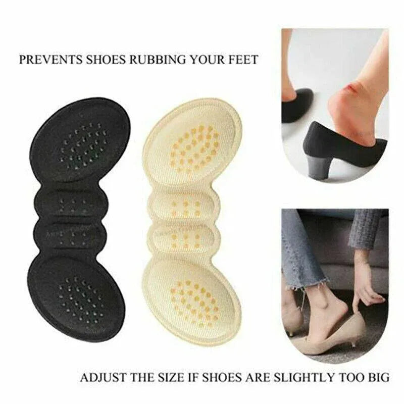 1Pair Thin Heel Insole Heel Protectors Heel Pads Shoe Liner Shoe Inserts Heel Grip - Black