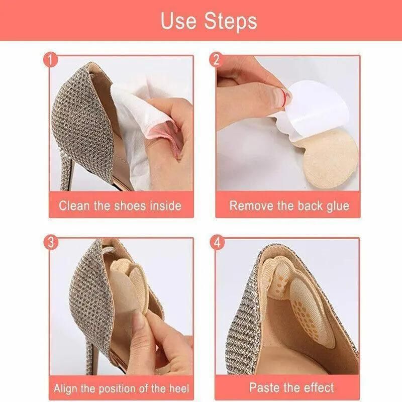 1Pair Thin Heel Insole Heel Protectors Heel Pads Shoe Liner Shoe Inserts Heel Grip - Black