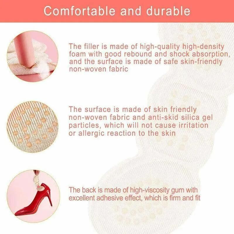1Pair Thin Heel Insole Heel Protectors Heel Pads Shoe Liner Shoe Inserts Heel Grip - Black
