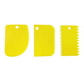 3Pcs Dough Cutter Icing Scraper Kitchen Tool Pastry Bowl Divider Bench Fondant - Yellow
