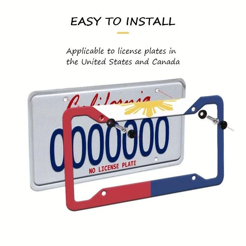2pcs Aluminium Alloy License Plate Frame Number Plate Bezel Car Accessories