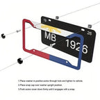 2pcs Aluminium Alloy License Plate Frame Number Plate Bezel Car Accessories