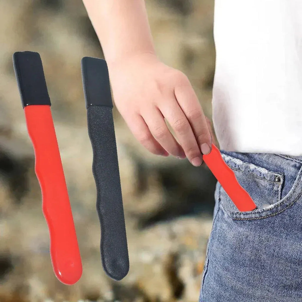 5pcs Handheld Garden Tool Knife Sharpener Quick Pocket Blade Carbide Sharpener - Red