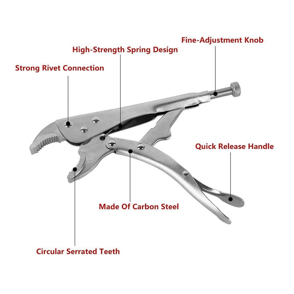 Multi-functional C-type Pliers Strong Manual Grip Round Mouth Clamping Tool - 7inch