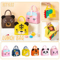 3D Bento Lunch Bag Cartoon Handbag Insulated Food Box Bag for Students LunchTote - Pink Panda