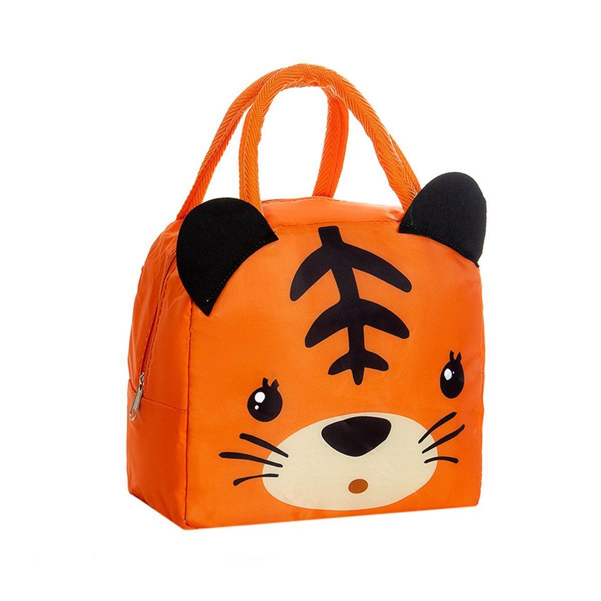 3D Bento Lunch Bag Cartoon Handbag Insulated Food Box Bag for Students LunchTote - Coffee Bear