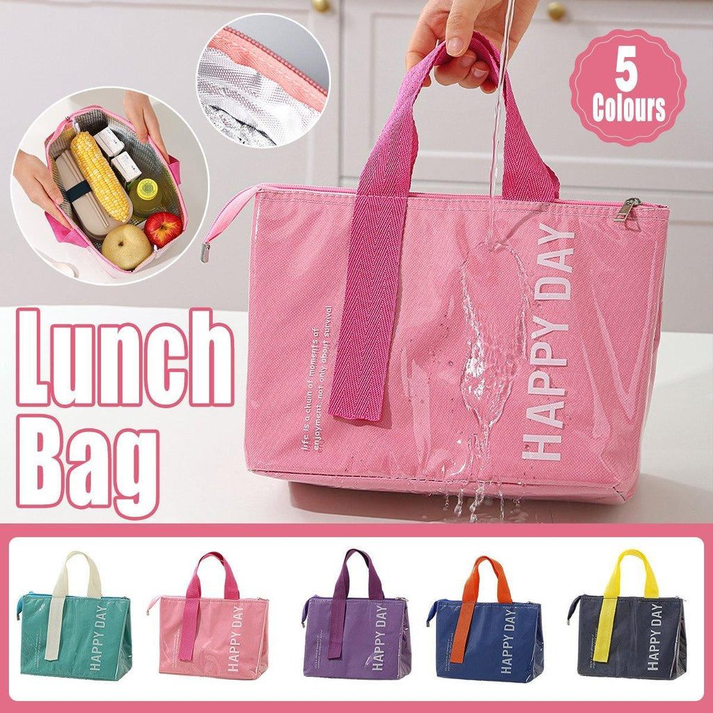Large Capacity Lunch Bag Outdoor Picnic Aluminum Foil Portable Thermal Bag - Grey