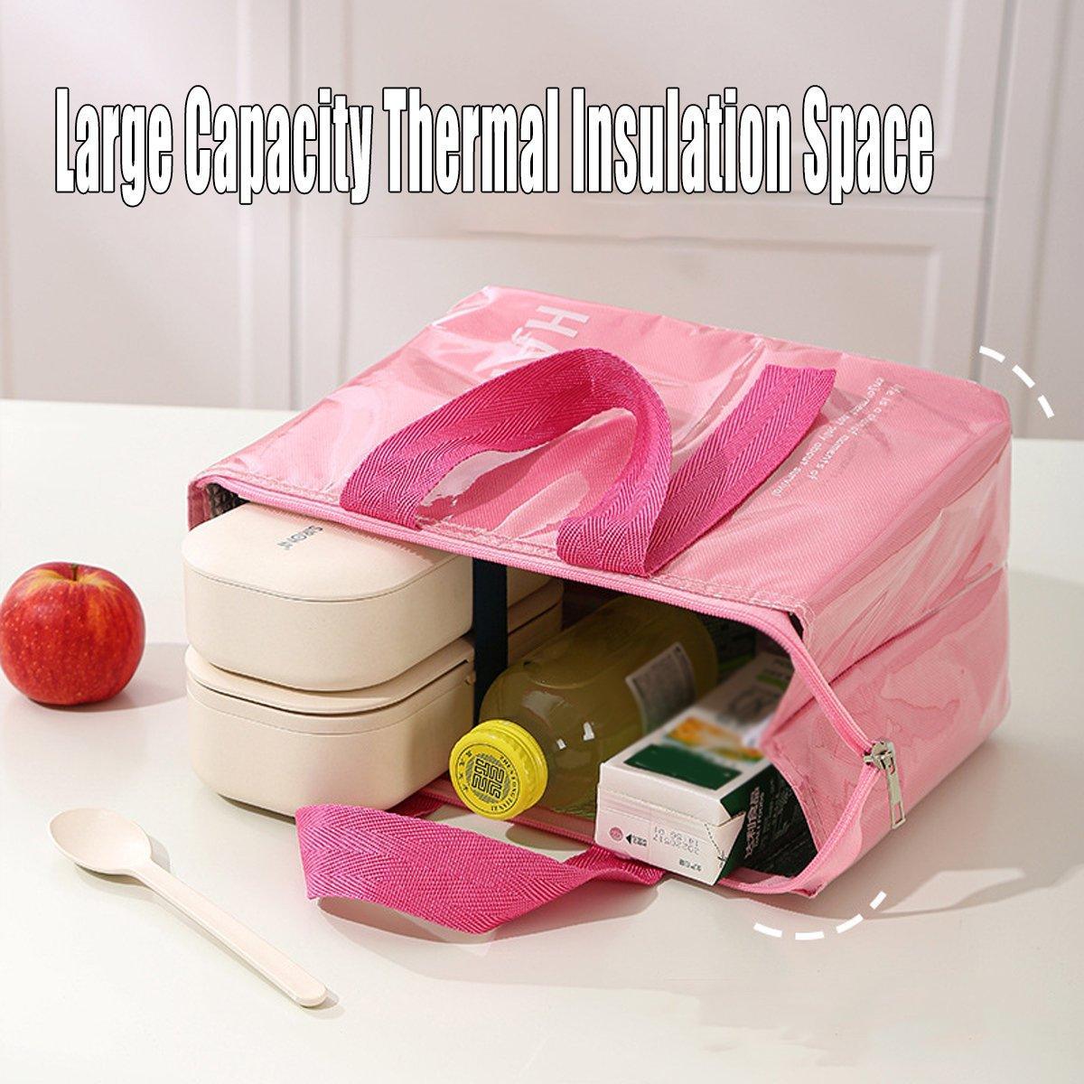 Large Capacity Lunch Bag Outdoor Picnic Aluminum Foil Portable Thermal Bag - Grey