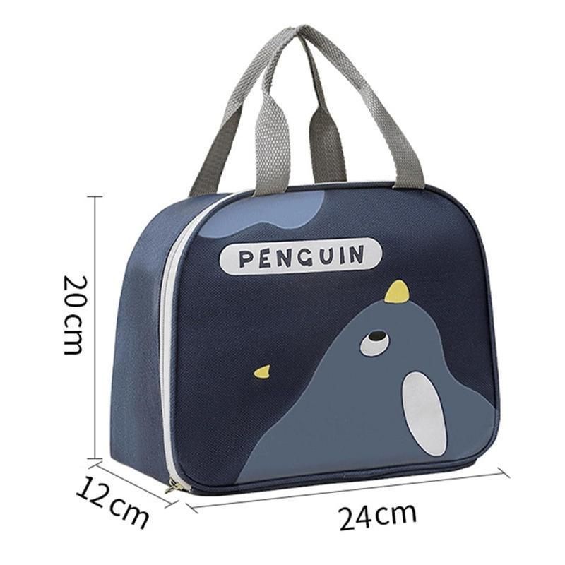 Cute Cartoon Lunch Bag Reusable Insulated School Lunch Box Cooler Tote Boy Girl - Pink