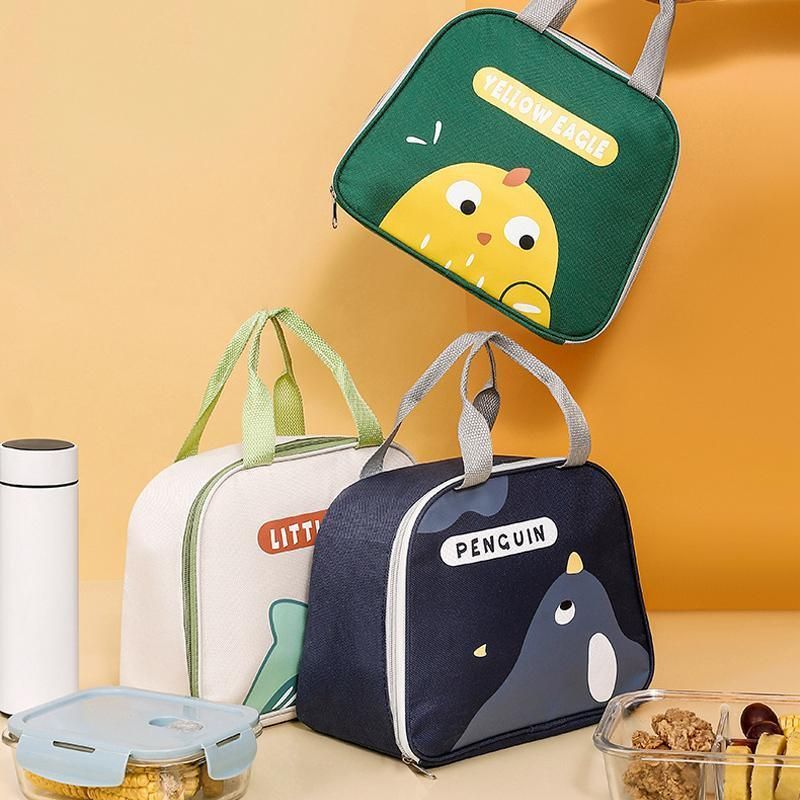 Cute Cartoon Lunch Bag Reusable Insulated School Lunch Box Cooler Tote Boy Girl - Pink