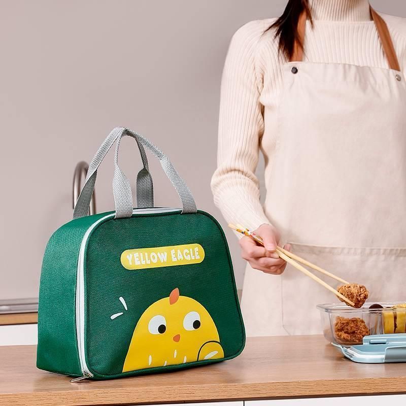 Cute Cartoon Lunch Bag Reusable Insulated School Lunch Box Cooler Tote Boy Girl - Pink