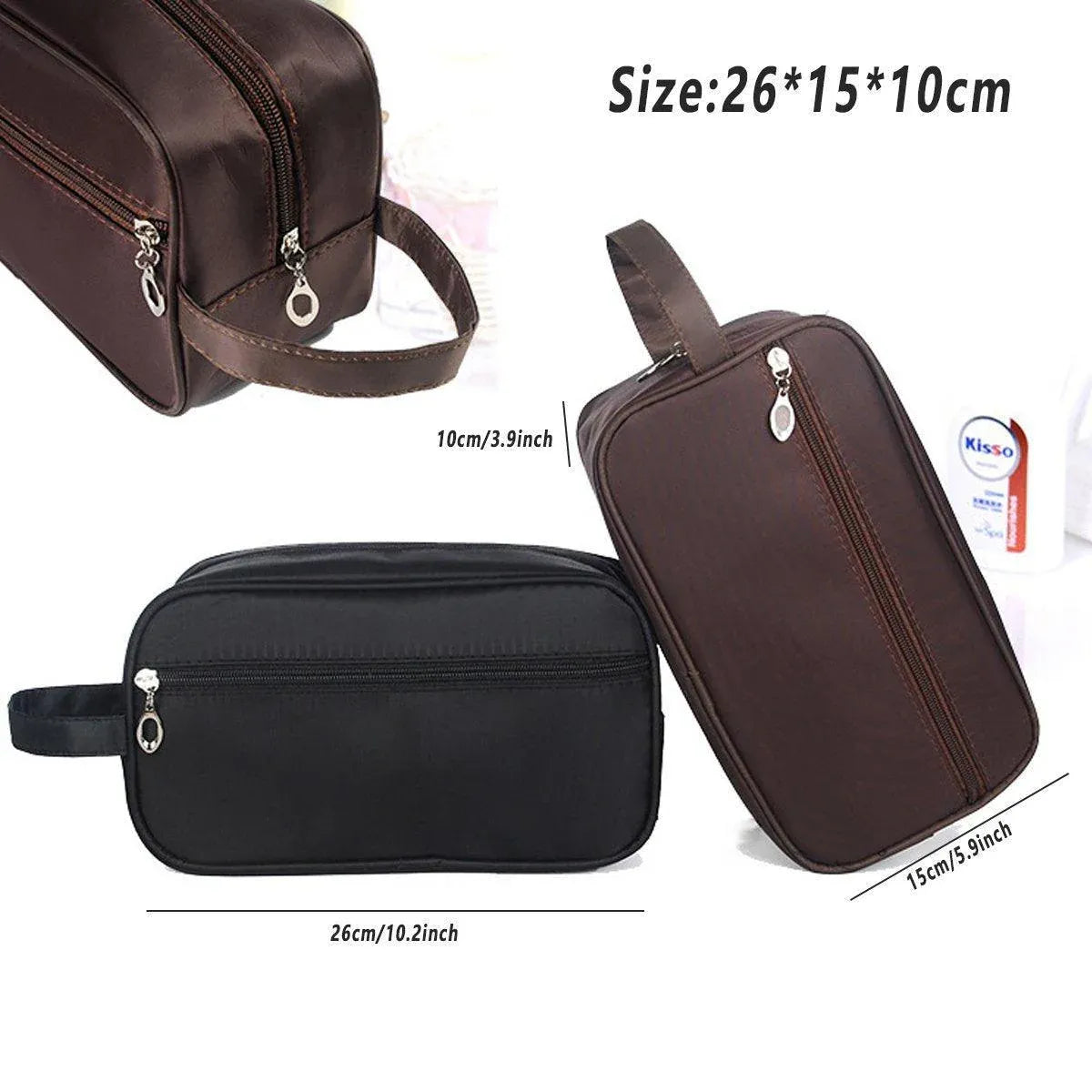Large Capacity Portable Travel Cosmetic Bag for Men Outdoor Storage 3 Colours - Black