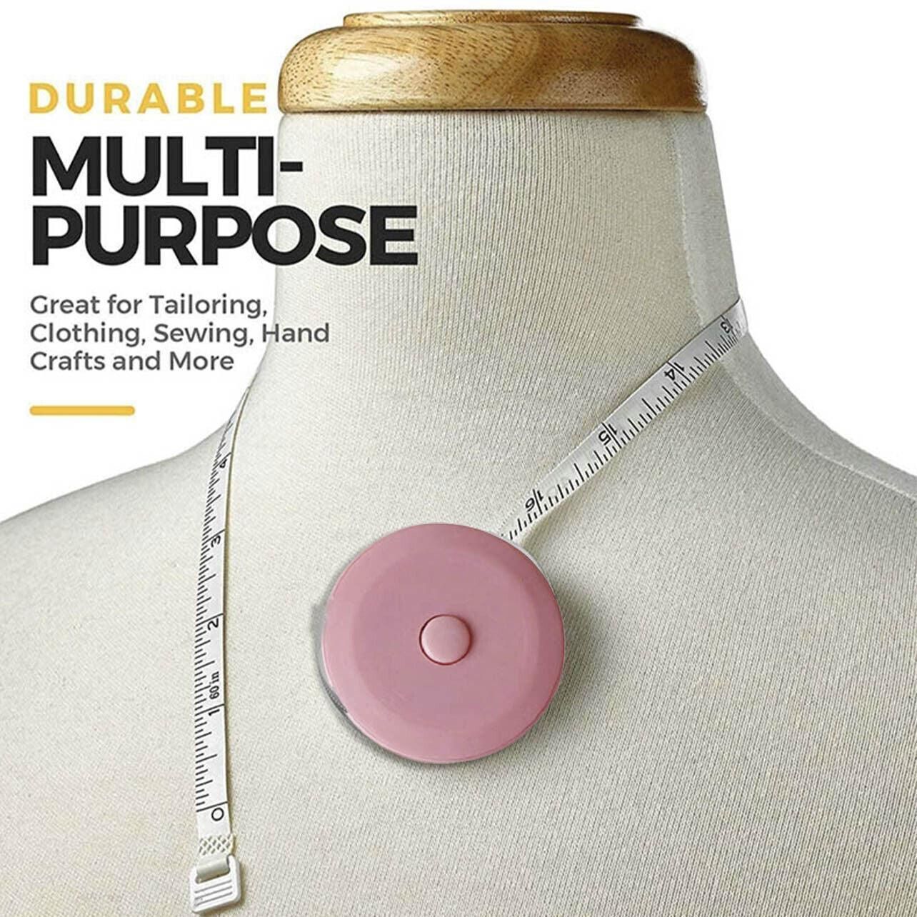 Retractable Tailor Tape Measure 150cm Soft Body Measuring Sewing Ruler - Blue