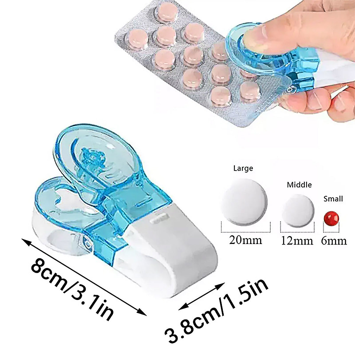 2 Pieces Pill Remover Tool for Blister Pack Tablet Opener Portable Extractor Aid
