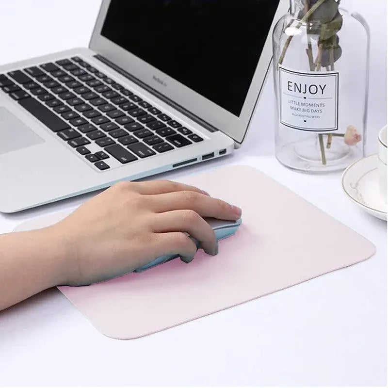 Pu Leather Gaming Mouse Pad Desk Mat Anti-Slip Speed Mousepad 22X22Cm Waterproof - Grey