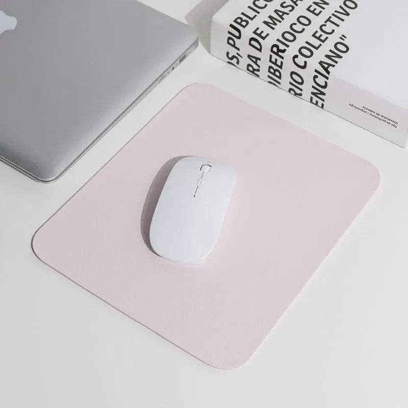 Pu Leather Gaming Mouse Pad Desk Mat Anti-Slip Speed Mousepad 22X22Cm Waterproof - Grey