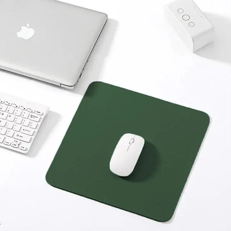 Pu Leather Gaming Mouse Pad Desk Mat Anti-Slip Speed Mousepad 22X22Cm Waterproof - Grey
