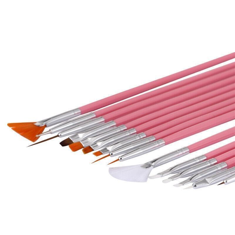 Nail Art Design Brushes Dotting Pen Tool Set Painting Uv Gel Drawing Brush 15Pcs - Black
