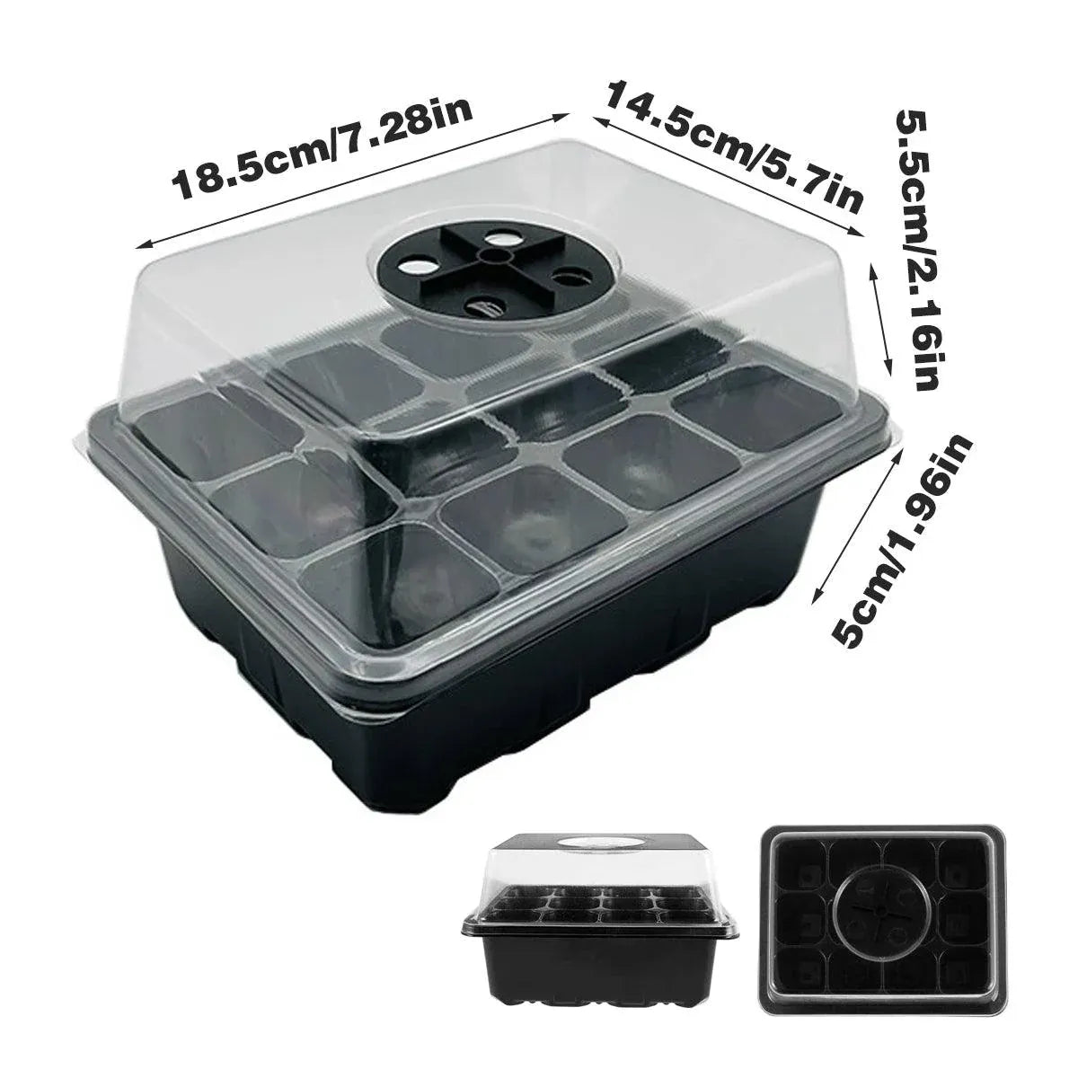 3/5pcs Plastic Seedling Tray Gardening Plant Starter Trays Nursery Pots Planting - 3PCS