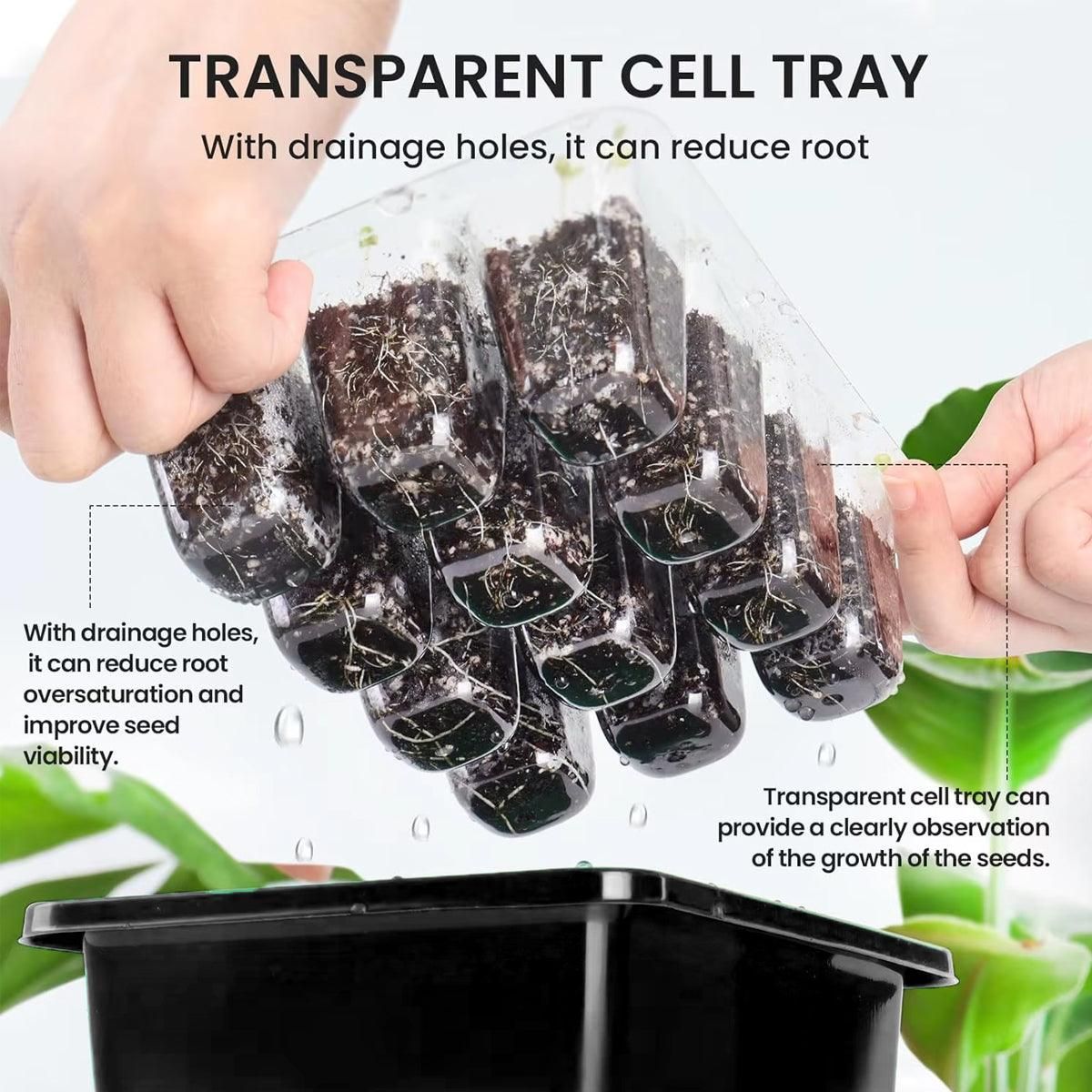 3/5pcs Plastic Seedling Tray Gardening Plant Starter Trays Nursery Pots Planting - 5PCS