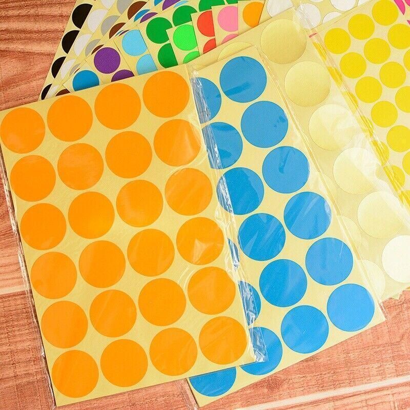 Orange Assorted Sizes Colour Sticker Dots Adhesive Round Labels Circular Spot Scrapbook - 25mm*40 Dots