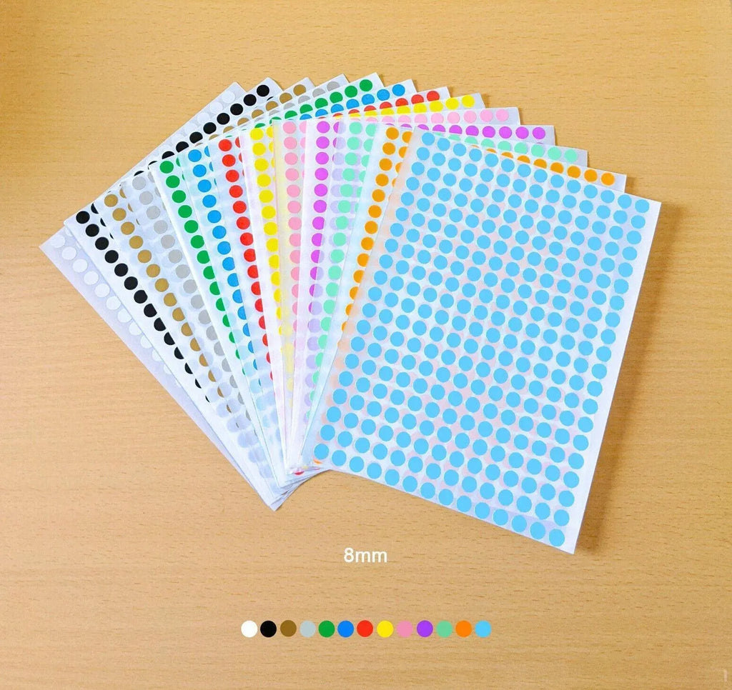 Orange Assorted Sizes Colour Sticker Dots Adhesive Round Labels Circular Spot Scrapbook - 25mm*40 Dots
