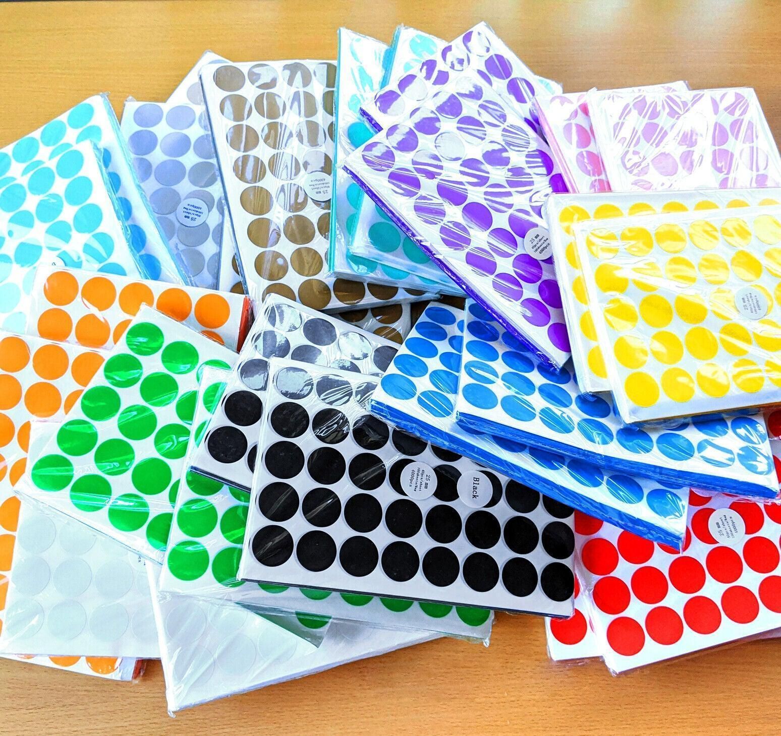 Orange Assorted Sizes Colour Sticker Dots Adhesive Round Labels Circular Spot Scrapbook - 25mm*40 Dots
