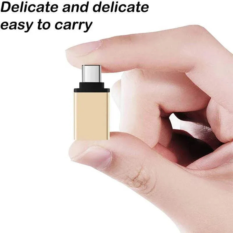 USB Type-C to USB 3.0 Adapter OTG Converter for Phone Tablet Laptop - Gold