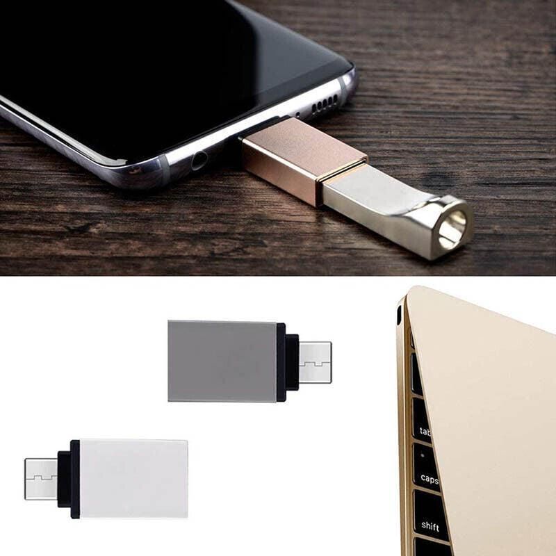 USB Type-C to USB 3.0 Adapter OTG Converter for Phone Tablet Laptop - Rose Gold