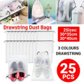 25PCS Portable Travel Shoe Bags Sport Storage Pouch Drawstring Dust Organizer - Brown-30*35cm