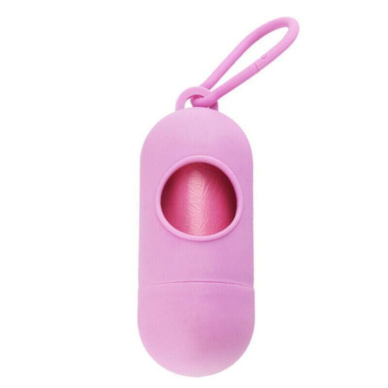 Portable Dog Waste Bag Dispenser with Refill Rolls for Pet Walking Cleanup - Light Blue + Dark Blue