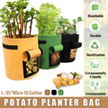 10 Gallon Potato Grow Planter Container Bag Pouch Root Plant Growing Pot Side Window - Black