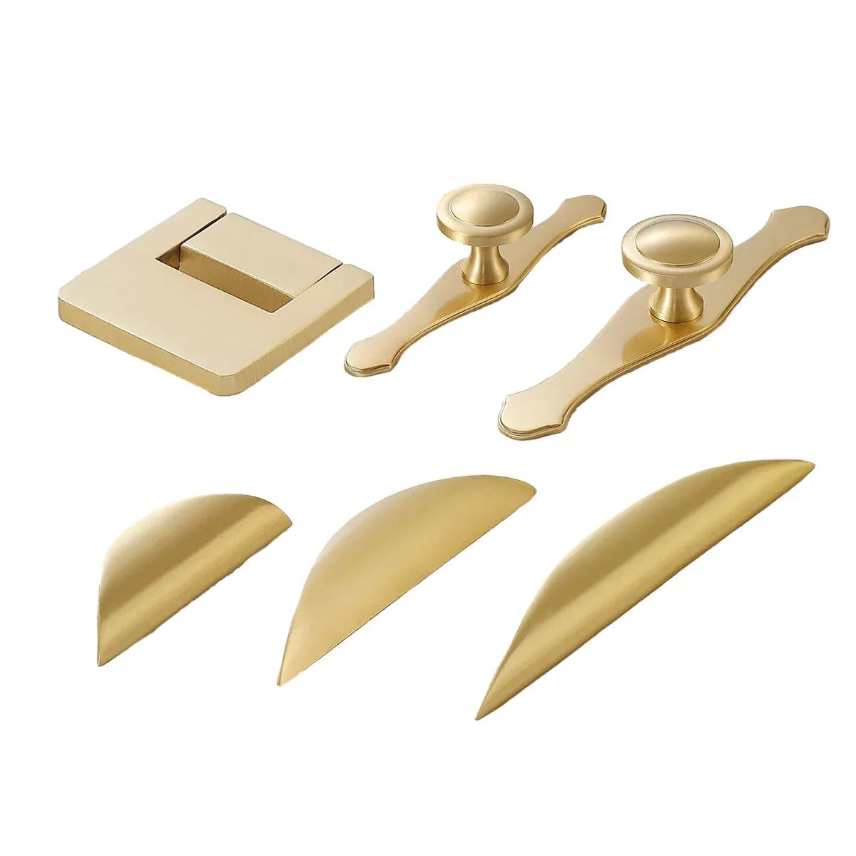 Chinese Cabinet Door Handle Pure Copper Pull Drawer Hand Handle Furniture - Type A-96mm