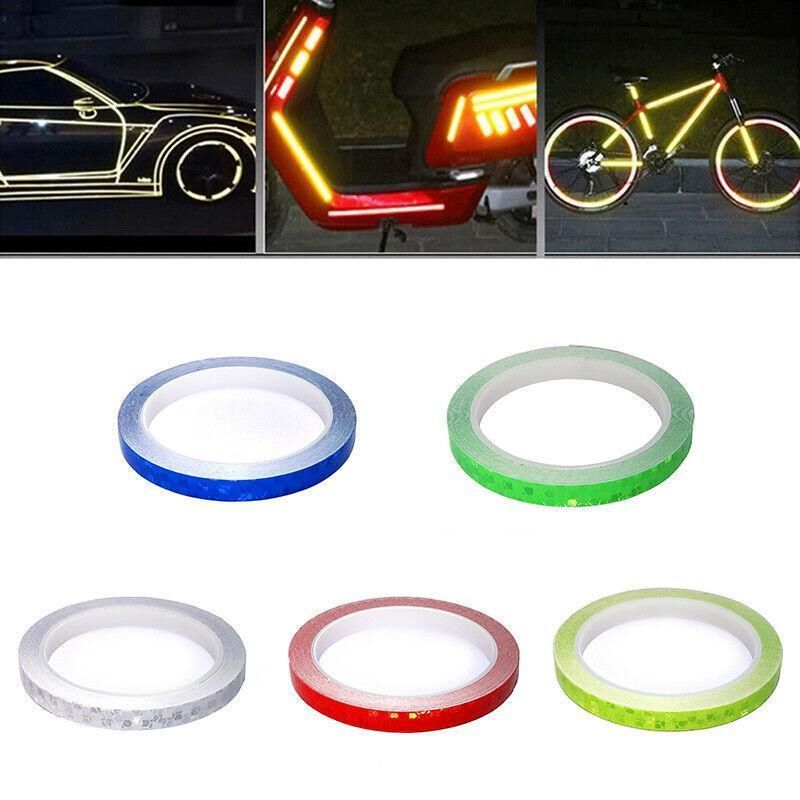 8m Reflective Tape for Bikes Cars Motorcycles Waterproof High Visibility Strip - Black-Yellow