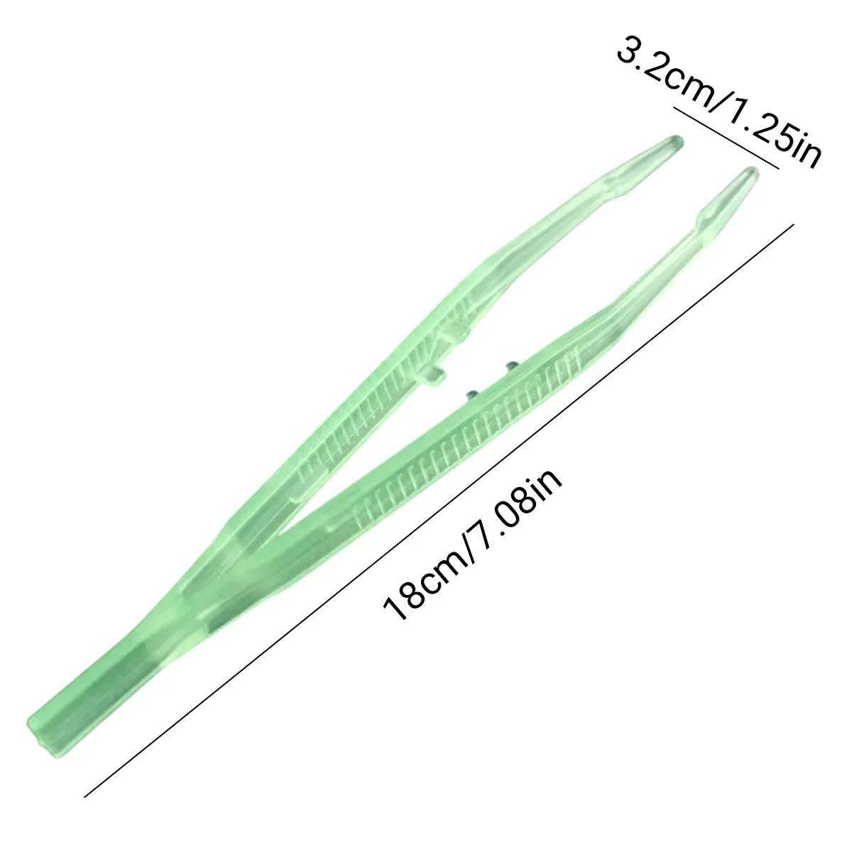 18cm Plastic Luminous Tweezer Feeding Tongs Straight for Reptile Feeder White