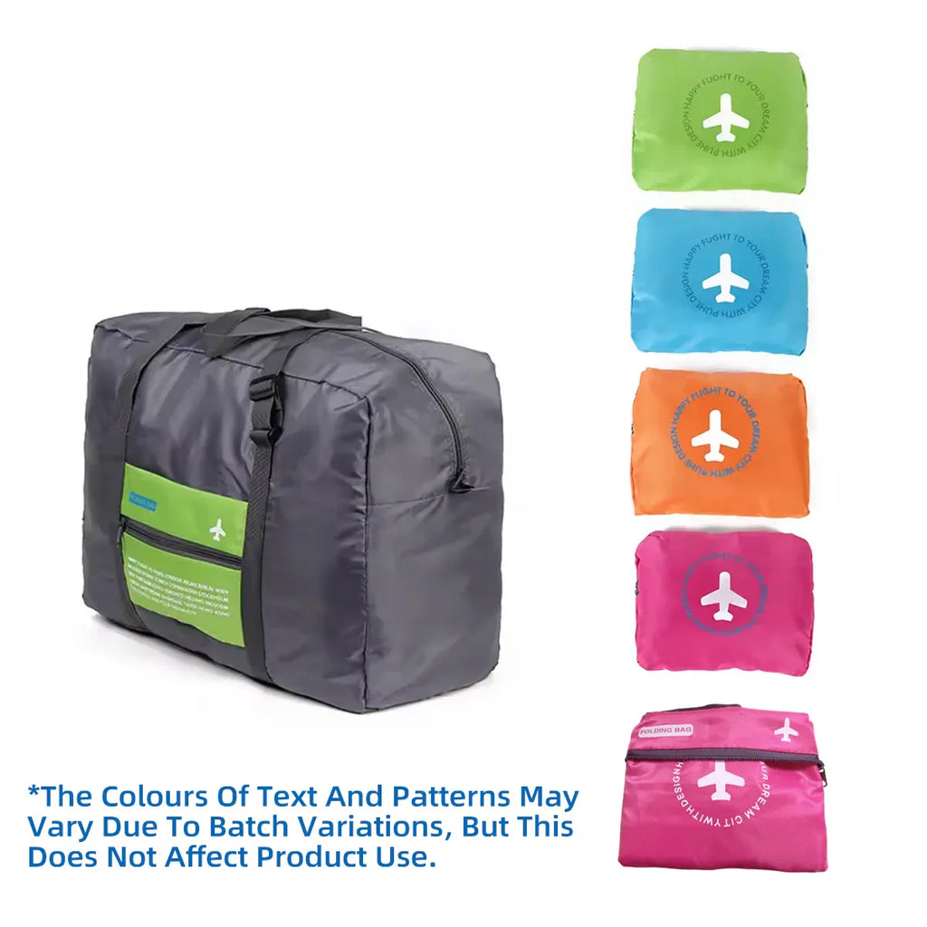 Nylon Waterproof Collapsible Travel Bag Large Suitcase Clothing Organizer - Blue