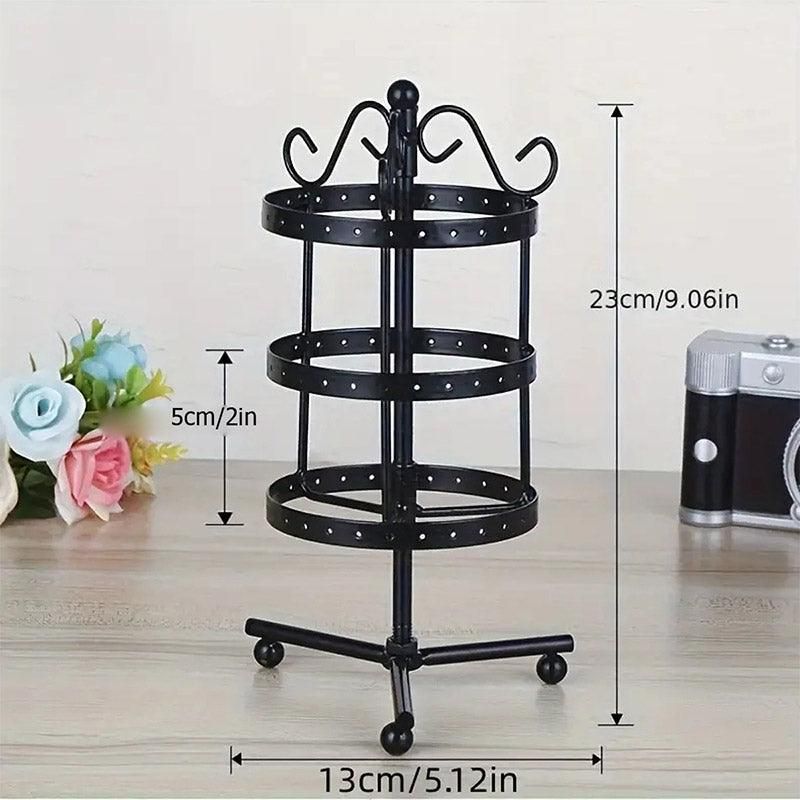 3 Tier Round Rotating Earring Display Stand Jewelry Holder Hanger for Earrings