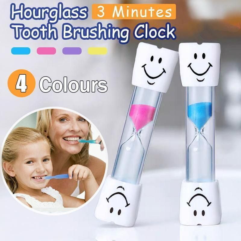 3 Mins Hourglass Sand Timer Kids Gifts Egg Kitchen Smiley Tooth Brushing Clock - Blue