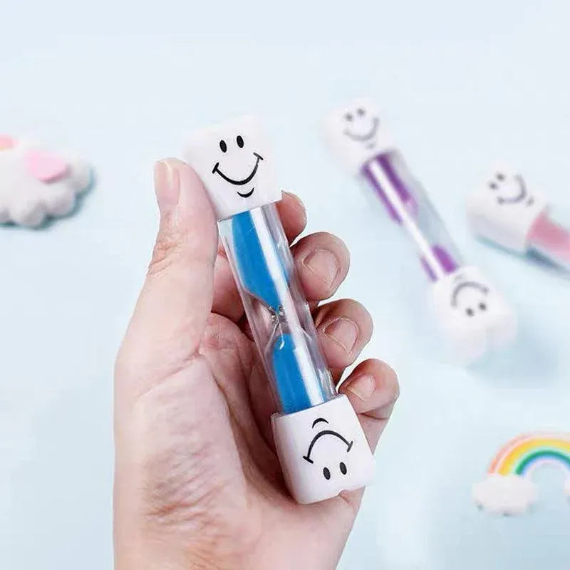 3 Mins Hourglass Sand Timer Kids Gifts Egg Kitchen Smiley Tooth Brushing Clock - Blue