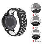 22mm 20mm Silicone Sports Watch Band for Samsung Huawei Huami Two-Tone Strap - 20mm-Blue