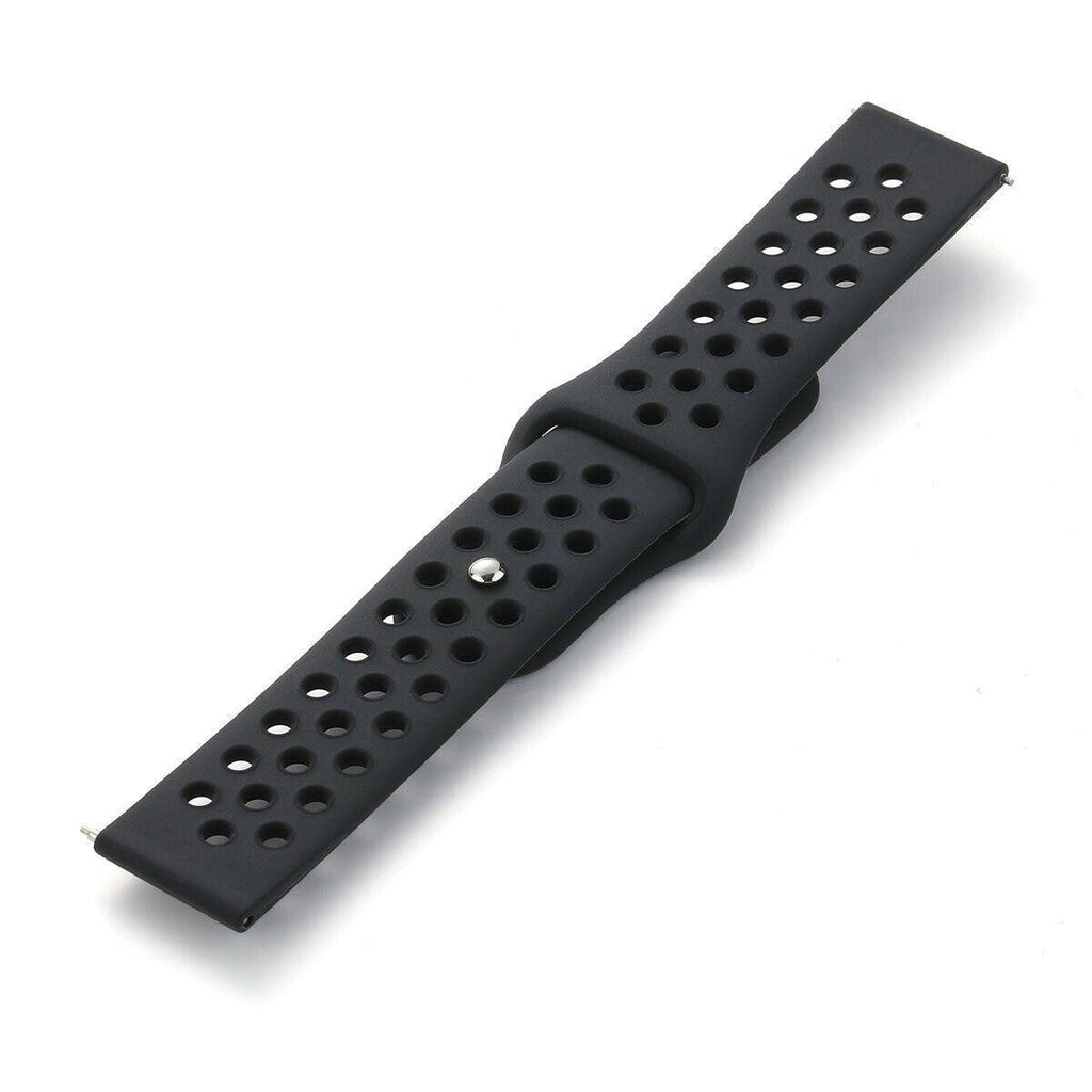 22mm 20mm Silicone Sports Watch Band for Samsung Huawei Huami Two-Tone Strap - 20mm-Blue