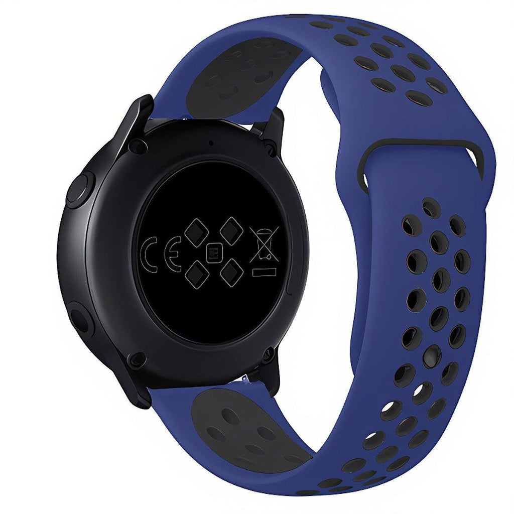 22mm 20mm Silicone Sports Watch Band for Samsung Huawei Huami Two-Tone Strap - 20mm-Blue