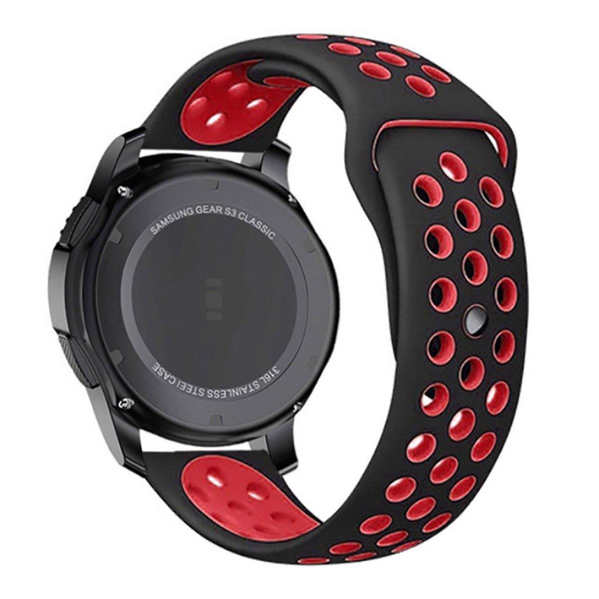 22mm 20mm Silicone Sports Watch Band for Samsung Huawei Huami Two-Tone Strap - 20mm-Blue