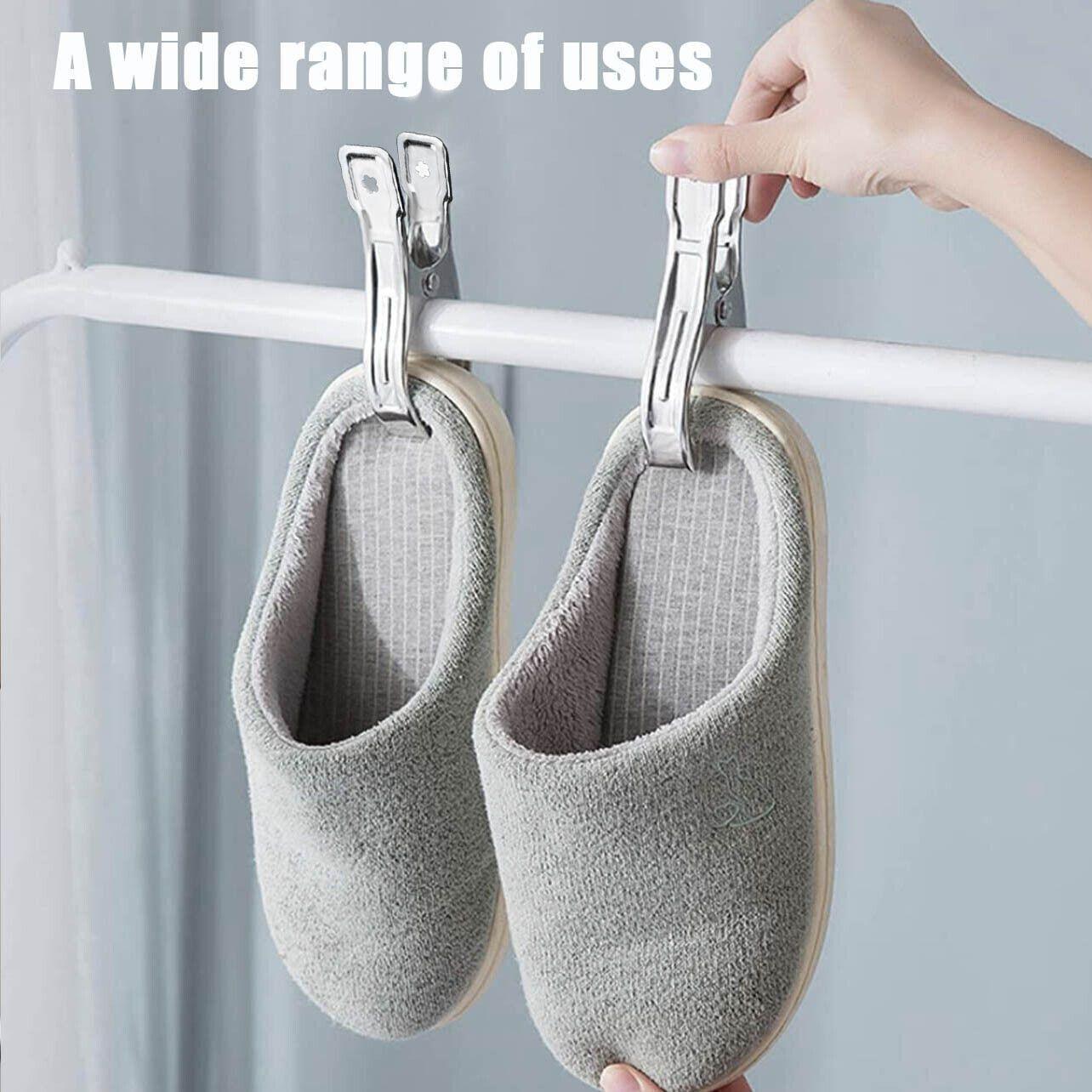 Large Stainless Steel Clothes Pegs Hanging Clip Laundry Windproof Clamp - 12cm *12 PCS