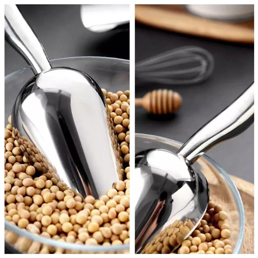 4 Sizes Aluminum Alloy Ice Shovel Flour Rice Scoop Multipurpose Kitchen Tool - S